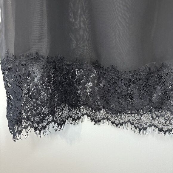 Ali & Kris Womens Size 3X Super Sheer Lace Trim Blouse Strappy Criss Cross - Picture 2 of 10